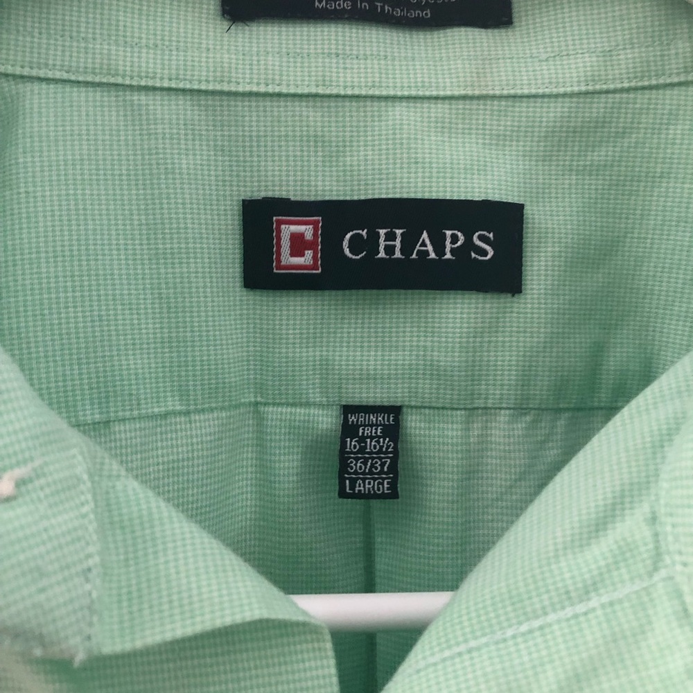 Chaps long sleeve mint green button down VGUC